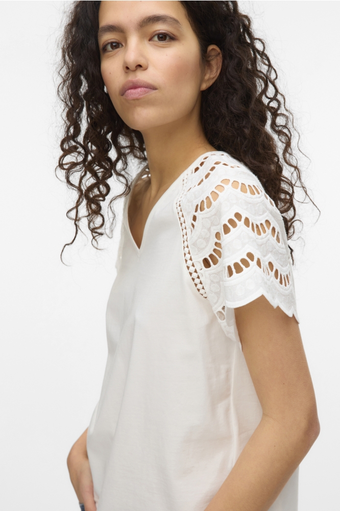 VMBLASY S/S T-SHIRT JRS BTQ GA 10327083 SNOW WHITE
